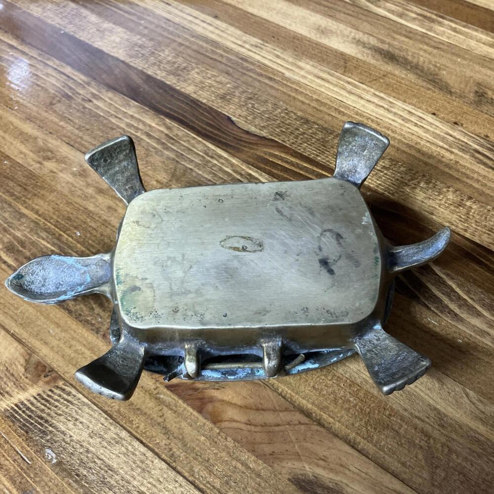 VTG MCM Brass Turtle Trinket Box - Picture 5 of 7